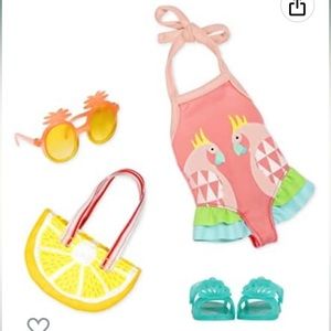 Glitter Girls 14" doll outfit bathing suit sandals beach bag sunglasses …